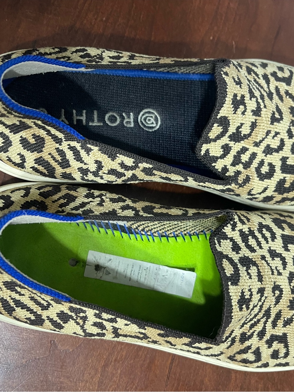 Rothy’s Leopard Print Camo Cat Slip On Sneakers Casual * read - Picture 10 of 13
